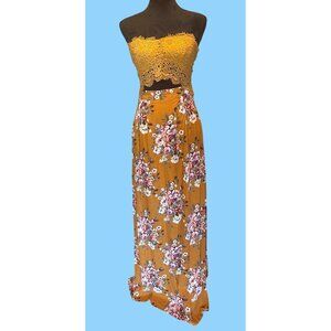 Romantic Floral Maxi Dress Feminine Fairy Sleeveless Beach Whimsy Cottage Core